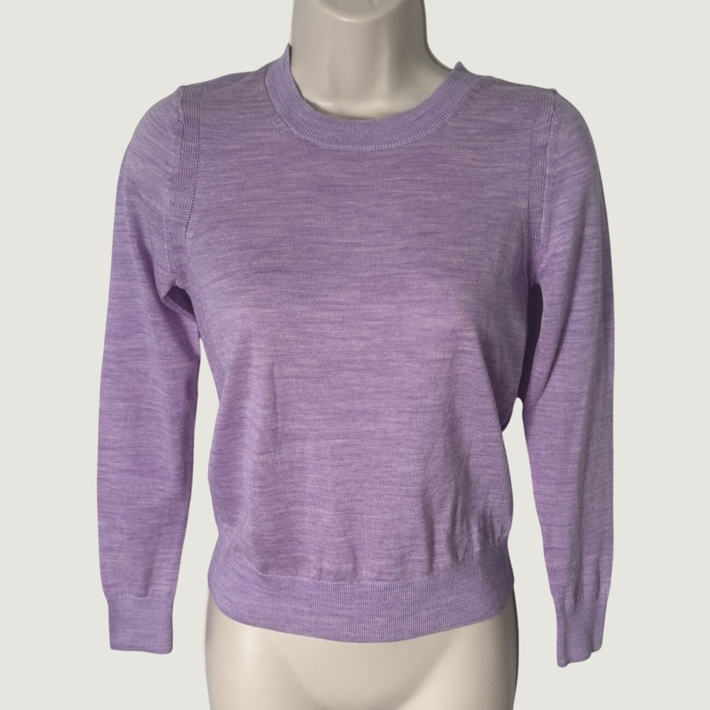 Banana Republic Merino Wool Crew Neck Sweater Lavender Sz XXS Petite